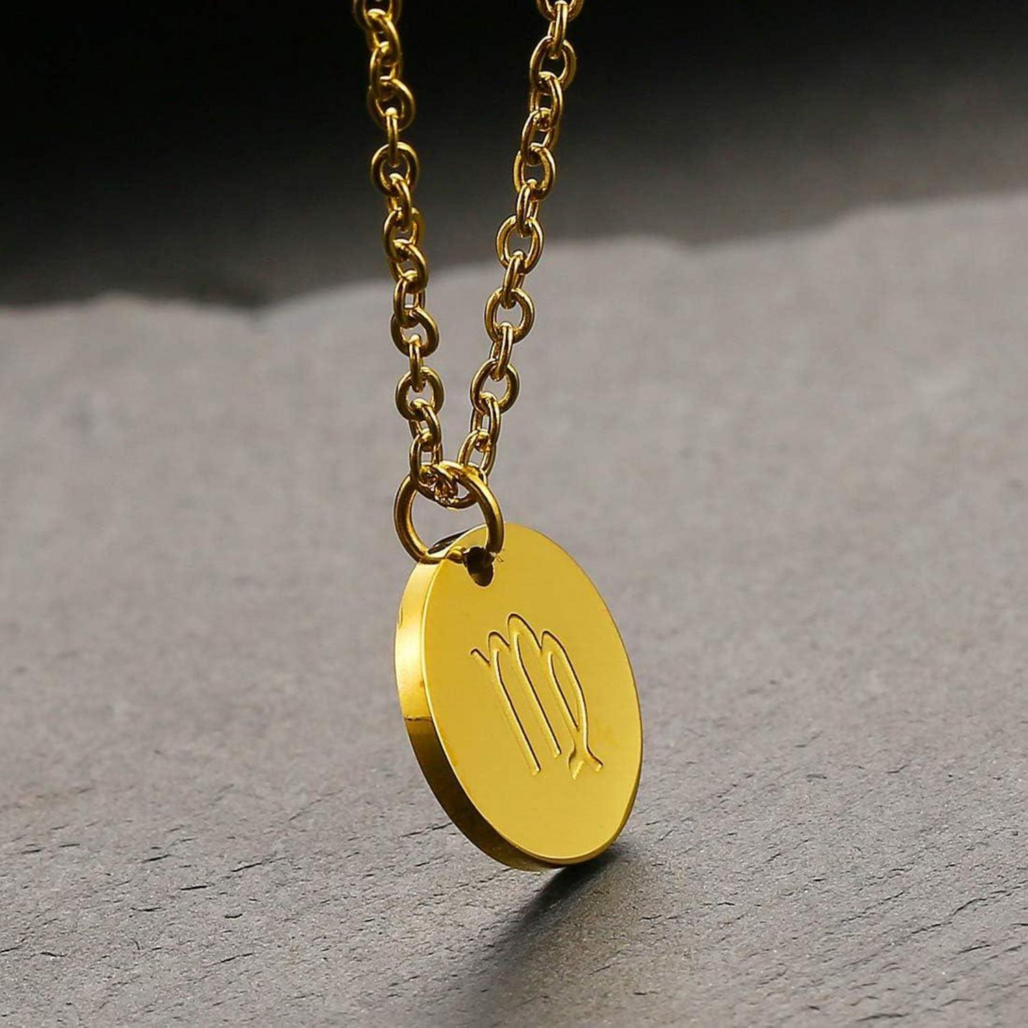 Gold Jungfrau Sternzeichen Kette Damen AFSTALR Geburtstagsgeschenk