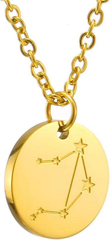 Waage Sternzeichen Kette Gold mit 28 Karat AFSTALR