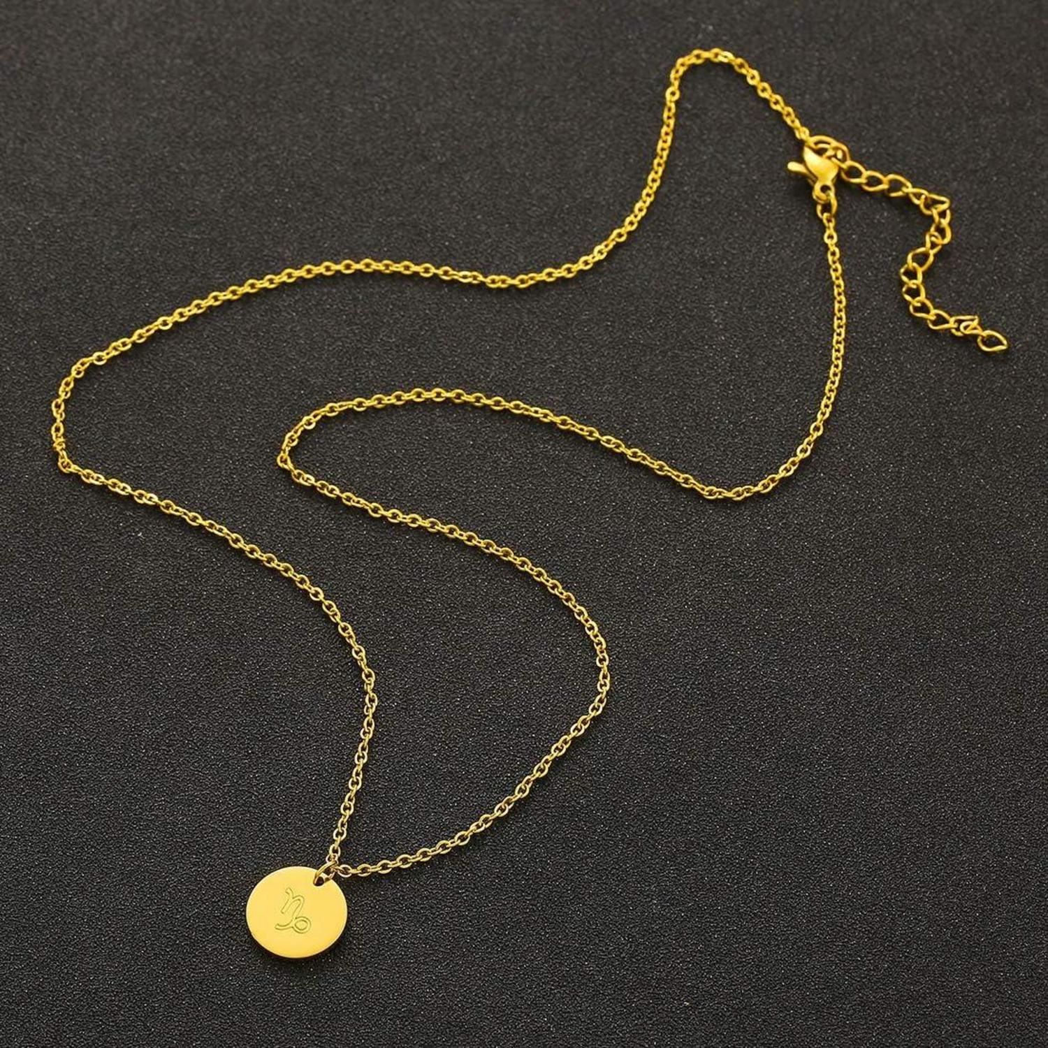 Sternzeichen Kette Gold Steinbock Horoskop Anhänger Damen Geschenk