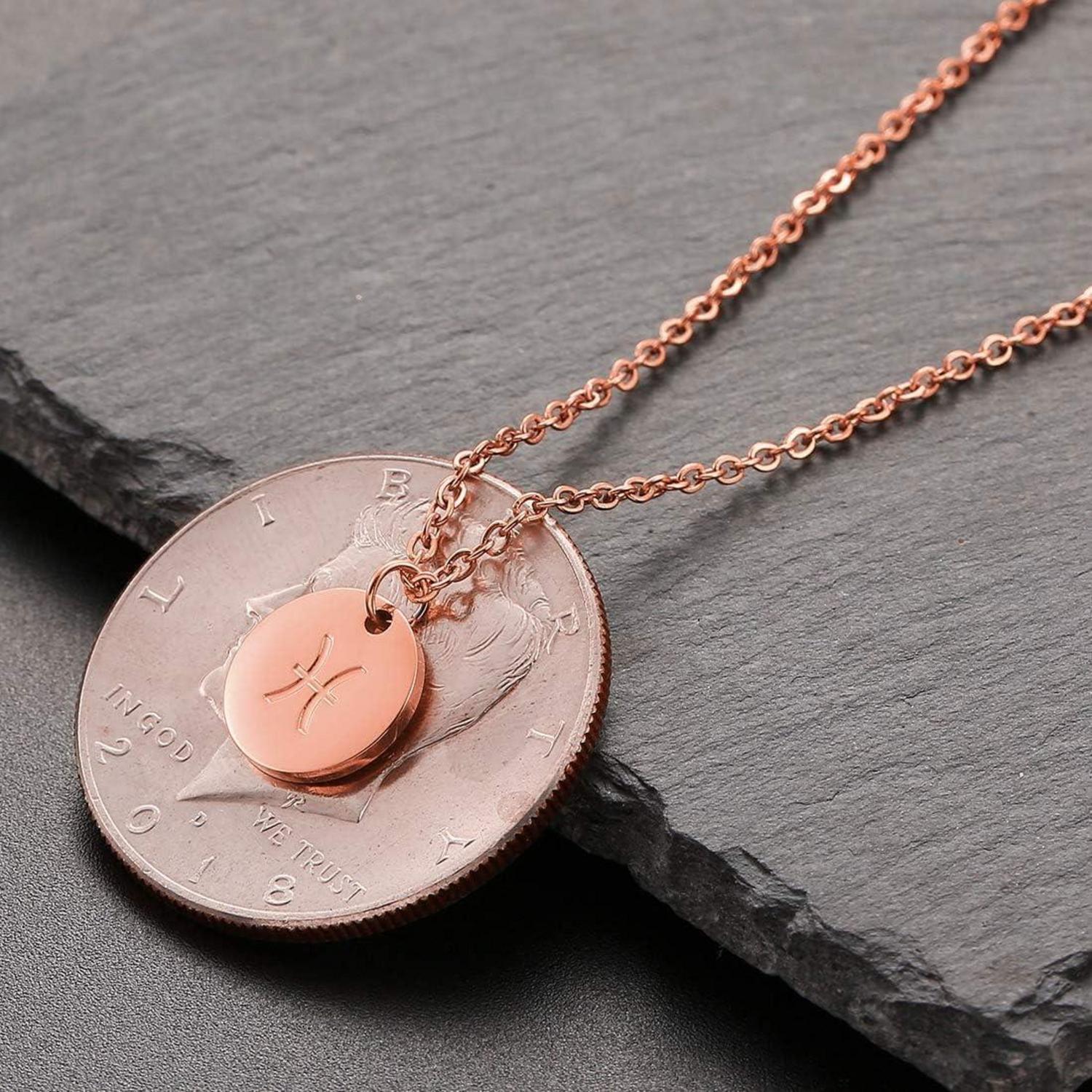 AFSTALR Sternzeichen Kette Gold Damen Horoskop Geburtstagsgeschenk Fische