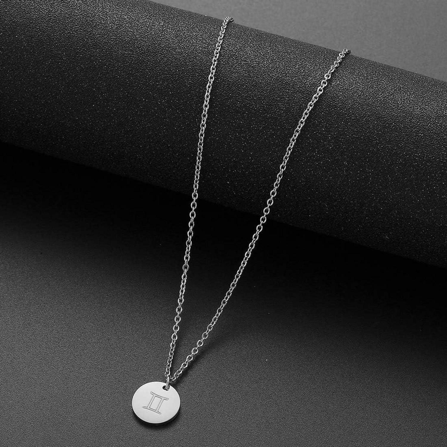 AFSTALR Sternzeichen Kette Silber Zwilling Astrologie Horoskop Geschenk