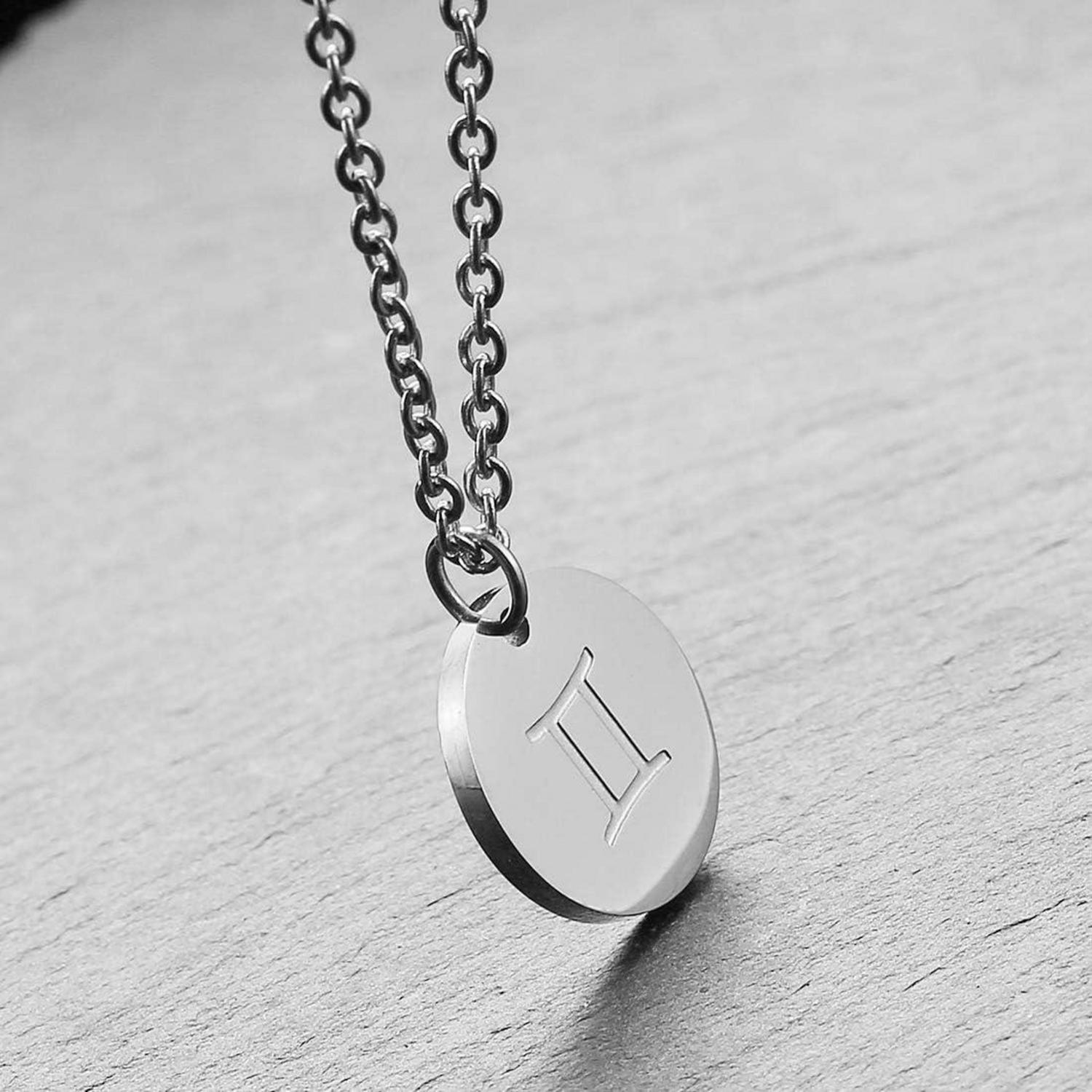 AFSTALR Sternzeichen Kette Silber Zwilling Astrologie Horoskop Geschenk