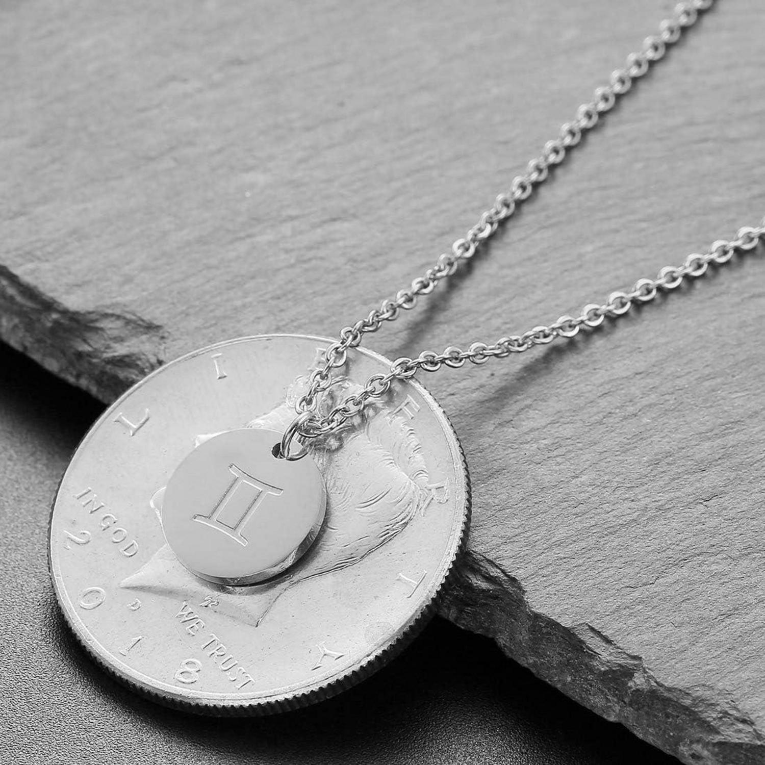 AFSTALR Zwilling Sternzeichen Kette Silber Edelstahl Gesundheitsschutz