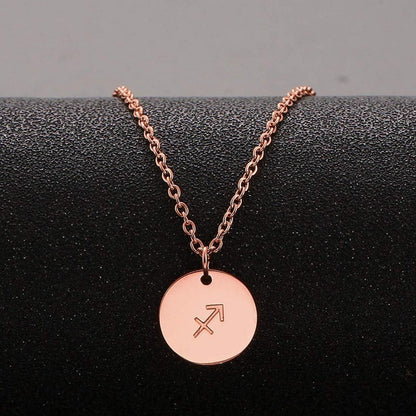 AFSTALR Sternzeichen Kette Schütze Gold 28 Karat Roségold Edelstahl