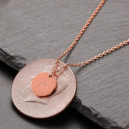 AFSTALR Sternzeichen Kette Schütze Gold 28 Karat Roségold Edelstahl