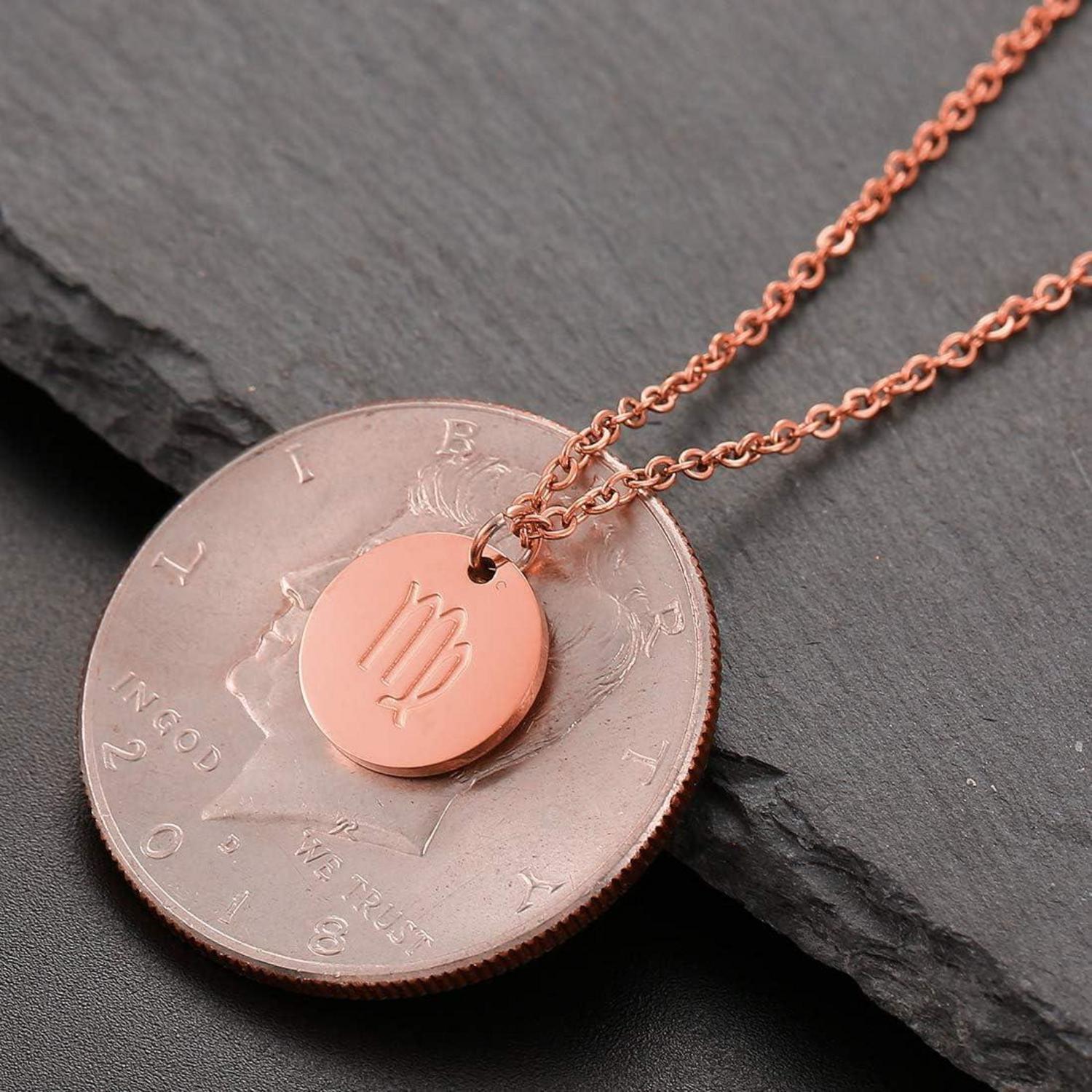 Sternzeichen Kette Gold/Rosegold/Silber Damen Horoskop Mutter Tochter Freunde Galaxy Universum Zodiac_Halskette