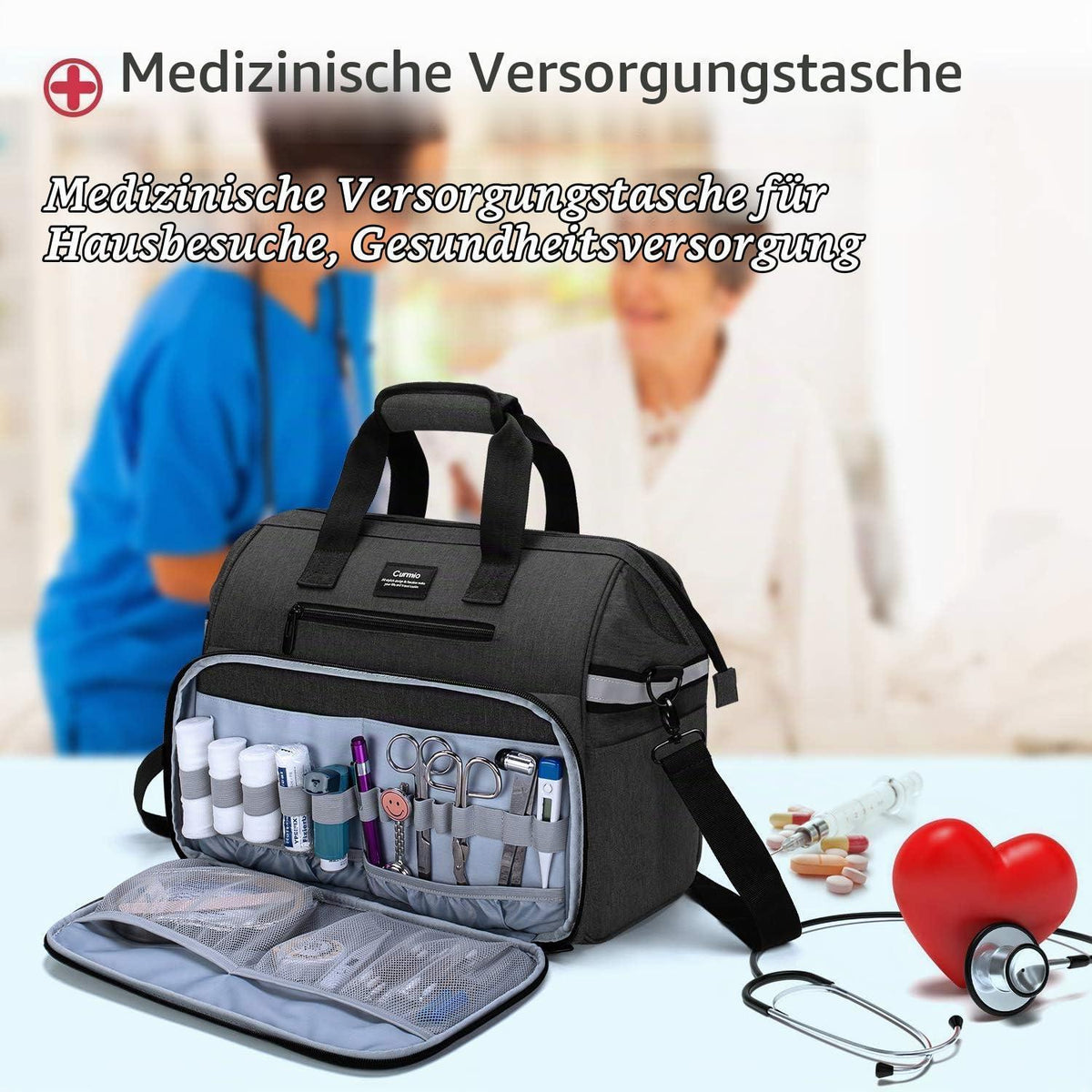 Erste-Hilfe-Tasche | Medizinische Aufbewahrungstasche Schwarz