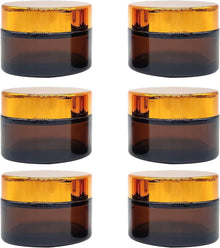 Amber Glas Leerdose 6er Set 50ml Tiegel Cremedose Braun