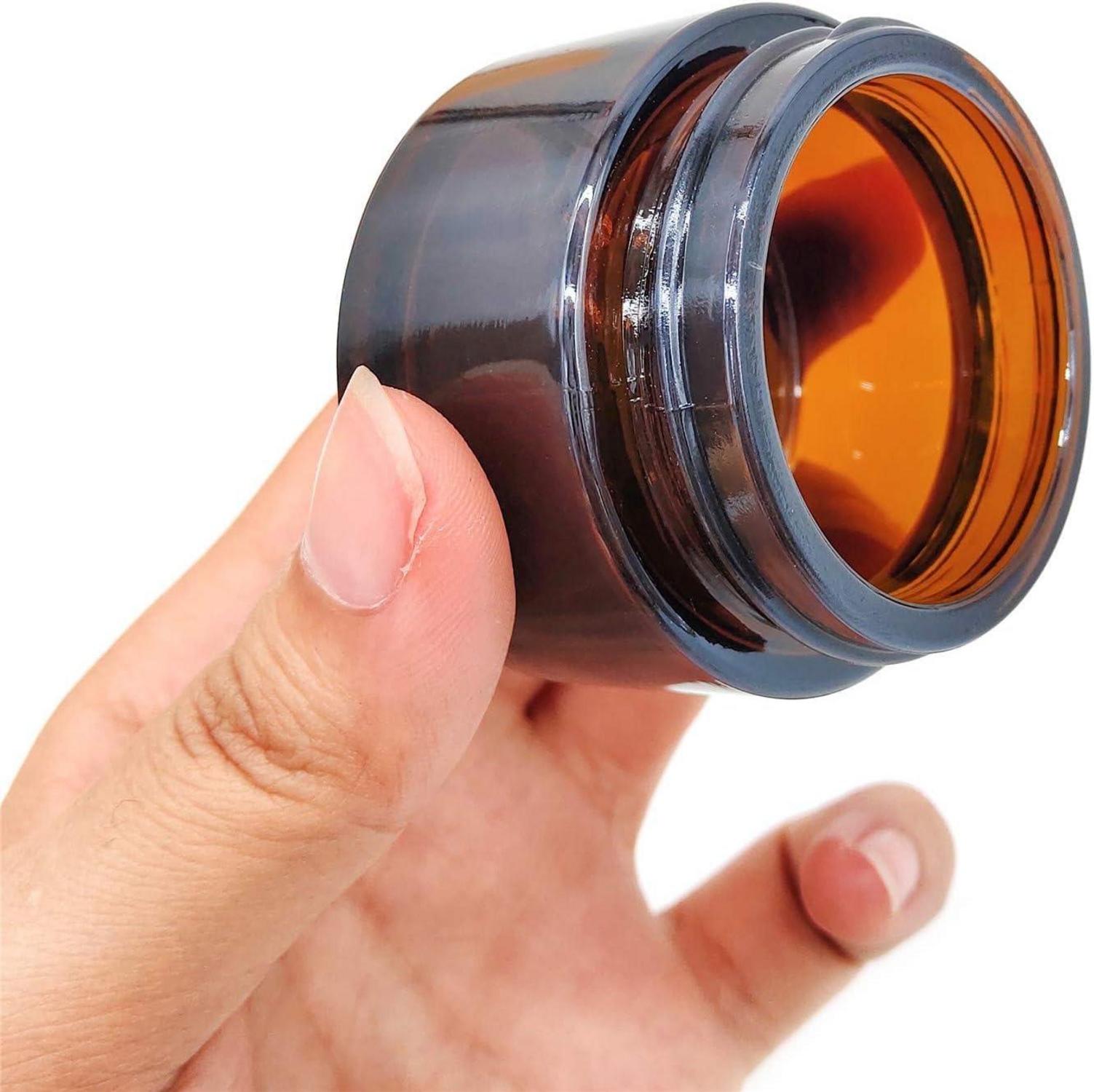 Amber Glas Leerdose 6er Set 50ml Tiegel Cremedose Braun