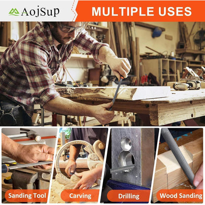 18-tlg. Feilenset Metall und Holz mit Tragetasche, Profi