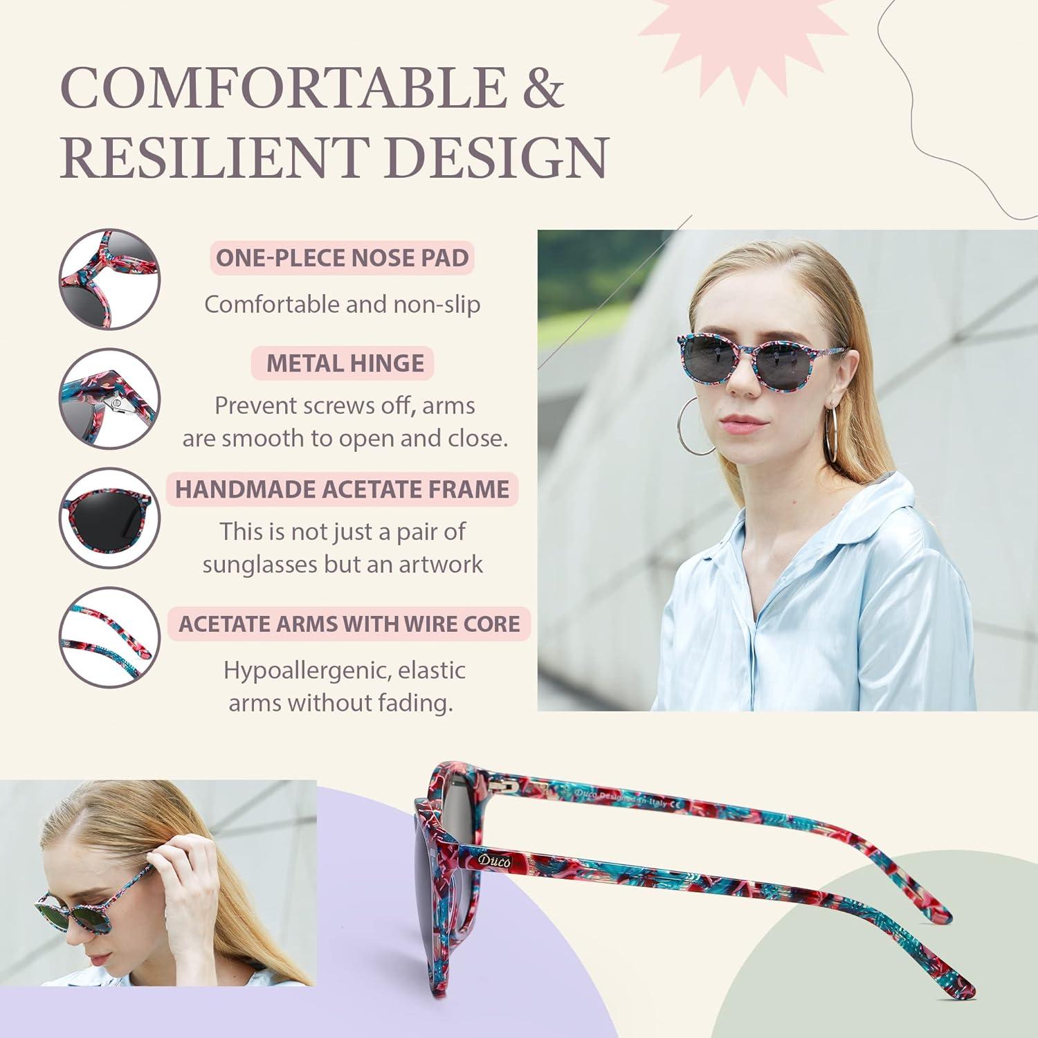 Polarisierte Retro UV400 Sonnenbrille Vintage Acetat Rahmen 1230
