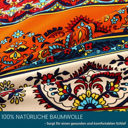 Bettwäsche-Set 220x240 Baumwolle, Ästhetisch Bunt Vintage