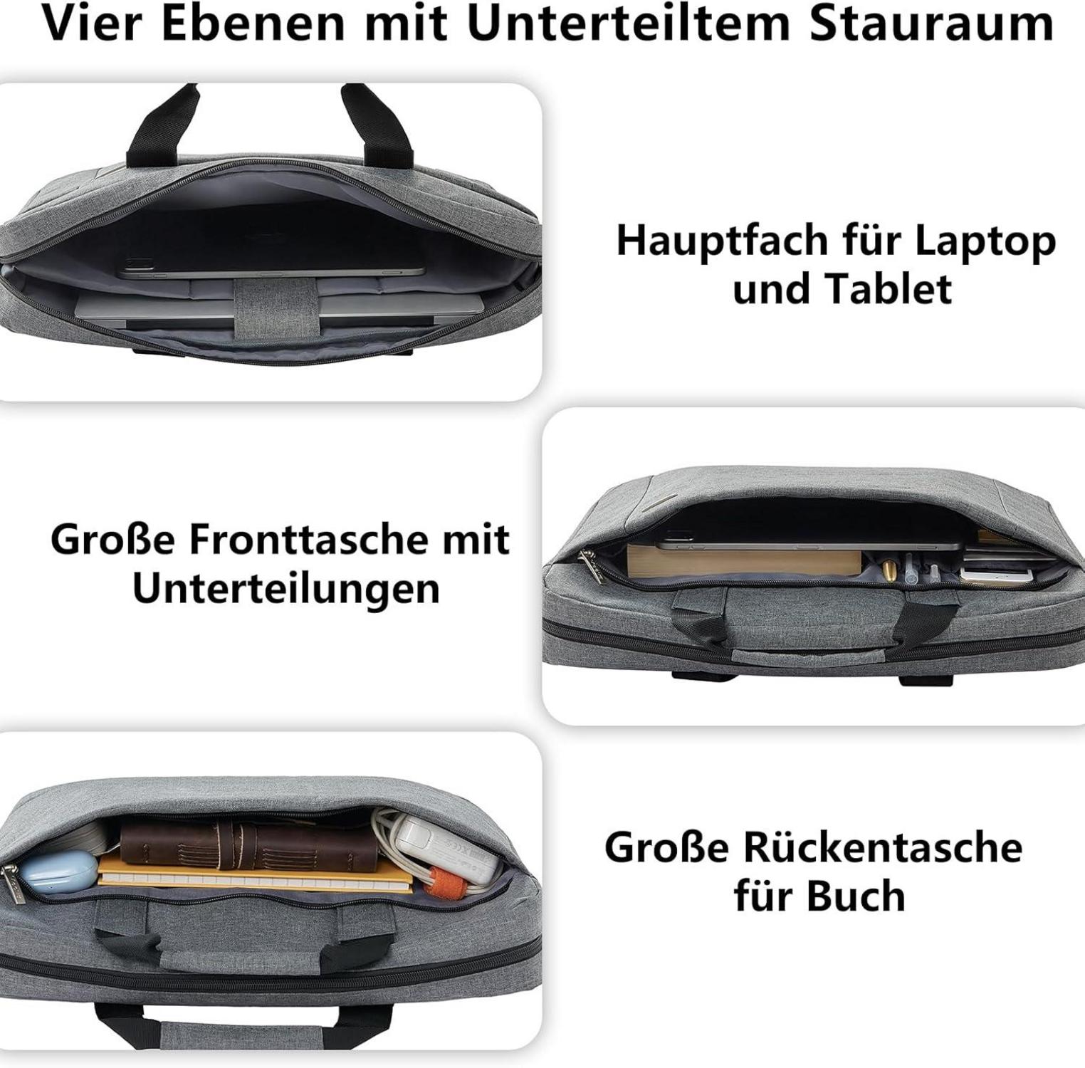 Voova große Laptoptasche für 17 Zoll Laptop wasserdicht Grau