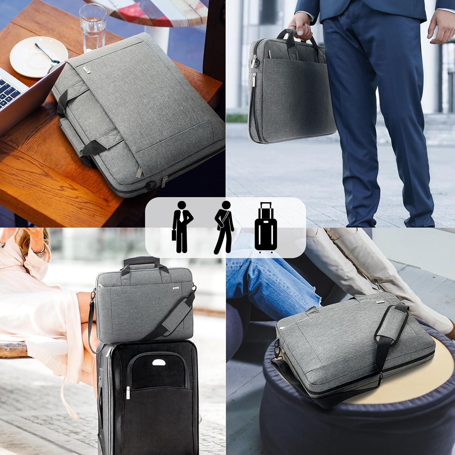 Voova Laptoptasche 17-17,4 Zoll wasserdicht große Kapazität Grau