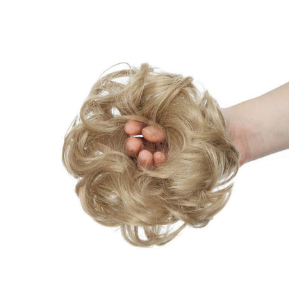 Voluminöses Dutt-Haargummi Aschblond – Haarverdichtung