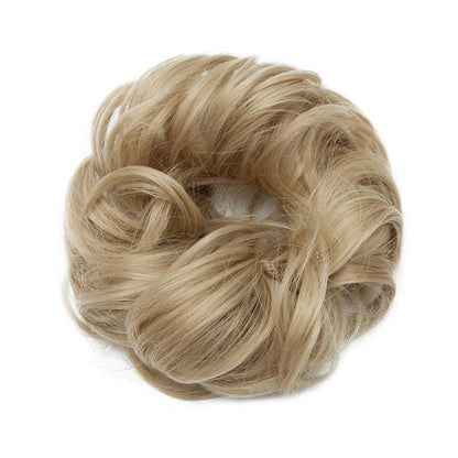 Voluminöses Dutt-Haargummi Aschblond – Haarverdichtung