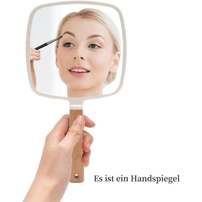 Handspiegel Holzgriff Make-up Rasieren tragbar Damen