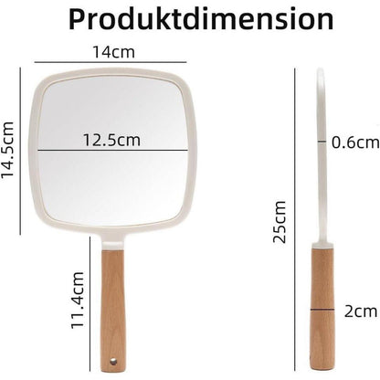 Handspiegel Holzgriff Make-up Rasieren tragbar Damen