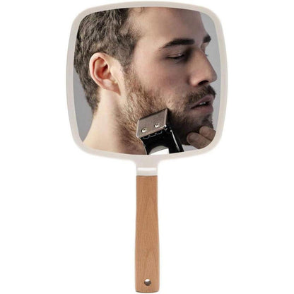 Handspiegel Holzgriff Make-up Rasieren tragbar Damen