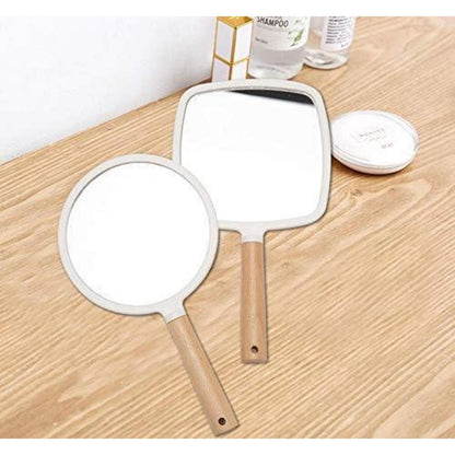 Handspiegel Holzgriff Make-up Rasieren tragbar Damen