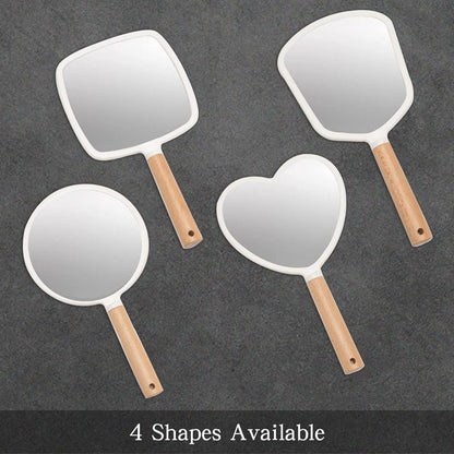 Handspiegel Holzgriff Make-up Rasieren tragbar Damen