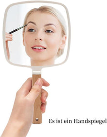 Handspiegel Holzgriff Make-up Rasieren tragbar Damen