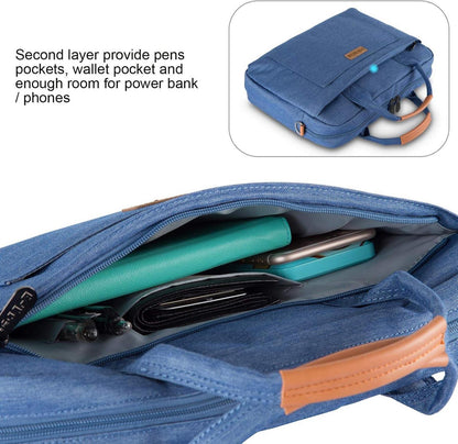 Laptoptasche 17.3 Zoll Dell MacBook HP Tragetasche Schultertasche, Blau