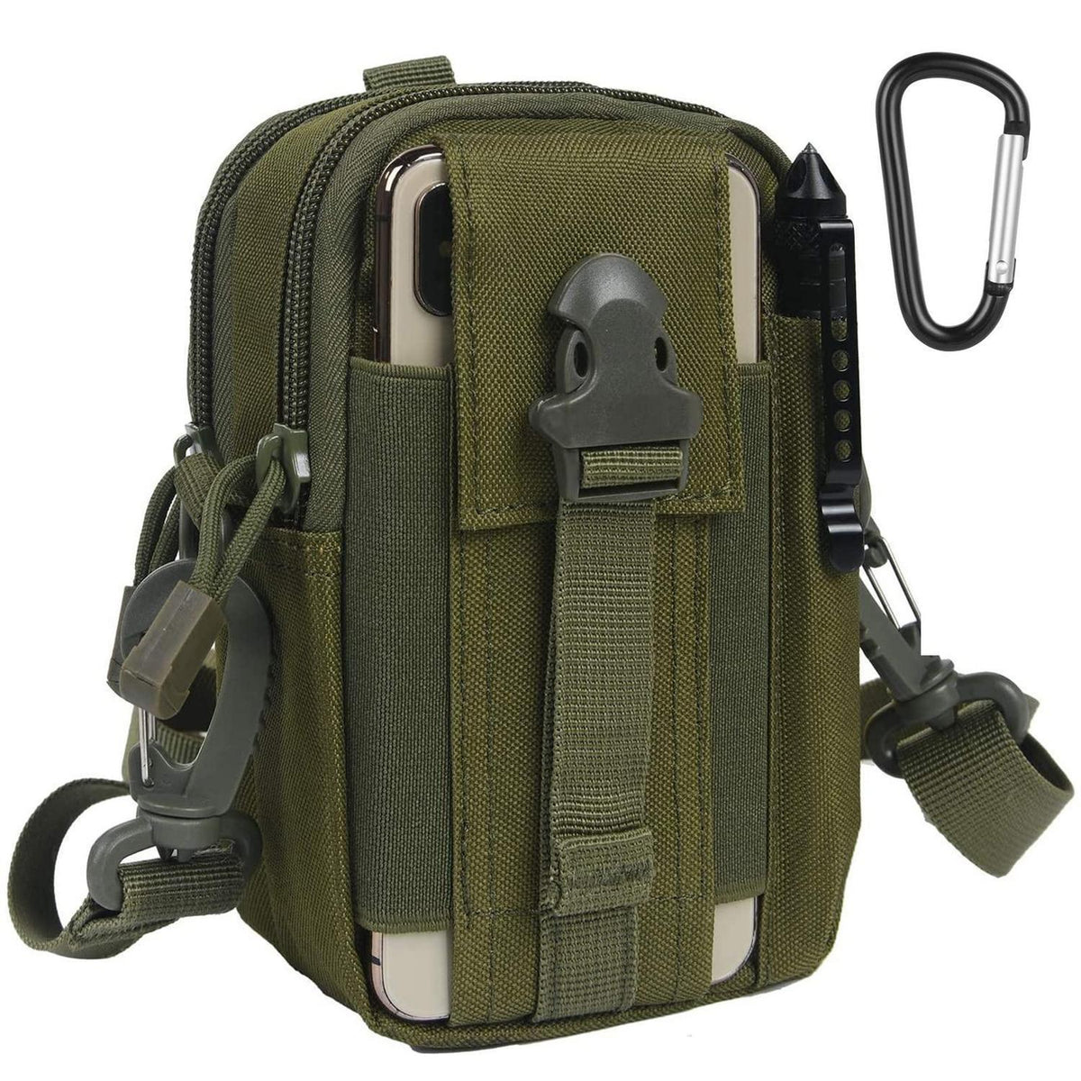 Taktische Hüfttasche Molle – Grün mit Schultergurt – Vielseitige Bauchtasche