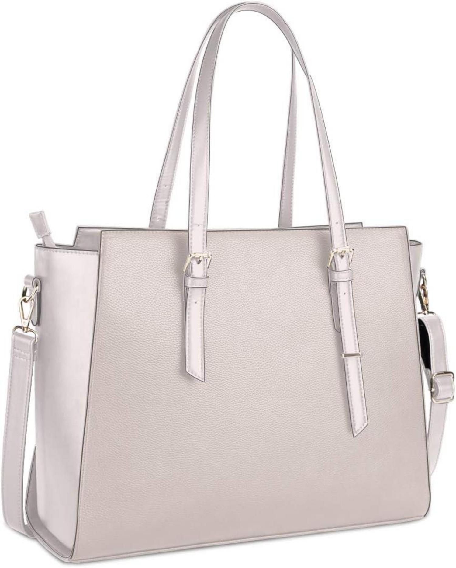 Handtasche Damen Schwarz Groß Elegant 15.6 Zoll Leder Umhängetasche