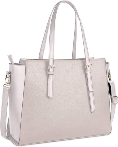 Handtasche Damen Schwarz Groß Elegant 15.6 Zoll Leder Umhängetasche