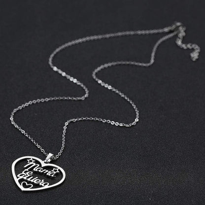 Mama Geschenk Kette Herz Halskette Muttertag Silber Gold EDELSTAHL 50cm