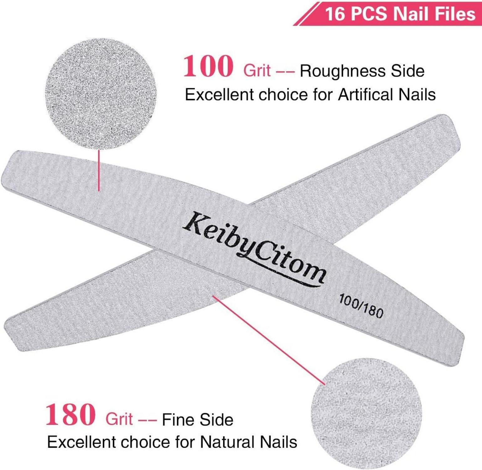 Nagelfeile Set 16 Stk Profi Doppelseitig 100/180 Grit Maniküre Kit