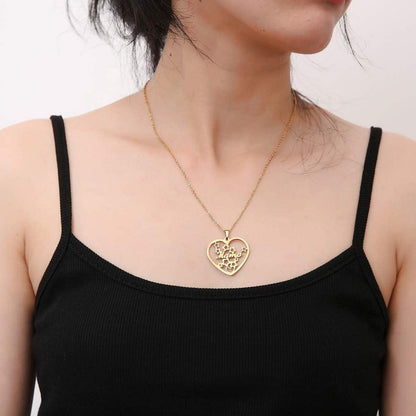 RWQIAN Mutter Halskette Herz Anhänger Geschenk Gold/Silber