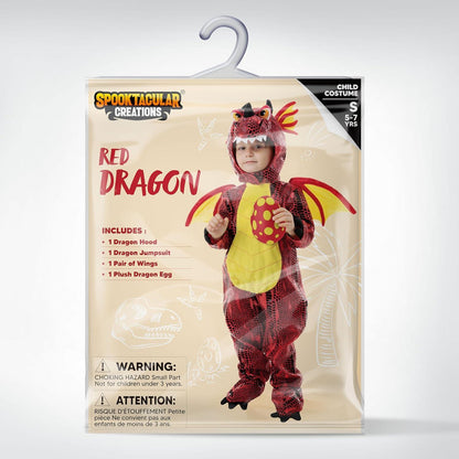 Drachen Halloween Kinder Kostüm Rot 3T-10T Pretend Play