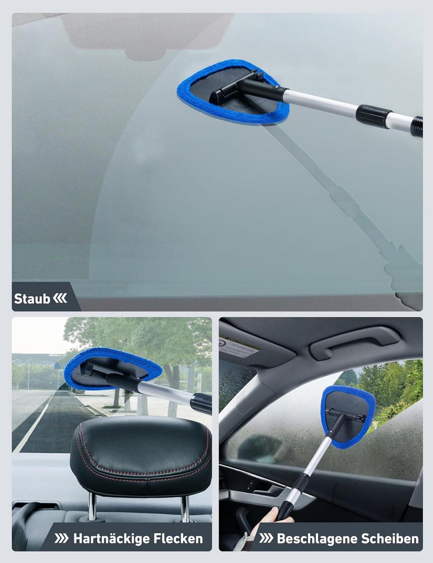Auto Scheibenreiniger mit Mikrofaserpads und ausziehbarem Griff