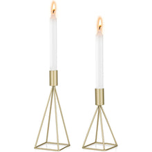 Sziqiqi Metall Kerzenständer Set Vintage in Gold, 2er Pack