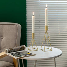 Sziqiqi Metall Kerzenständer Set Vintage in Gold, 2er Pack