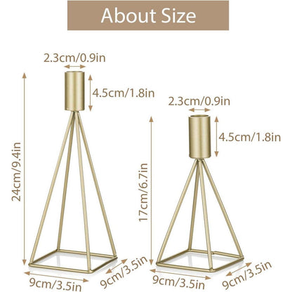 Sziqiqi Metall Kerzenständer Set Vintage in Gold, 2er Pack