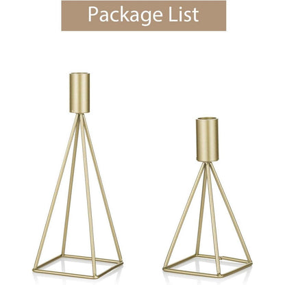 Sziqiqi Metall Kerzenständer Set Vintage in Gold, 2er Pack