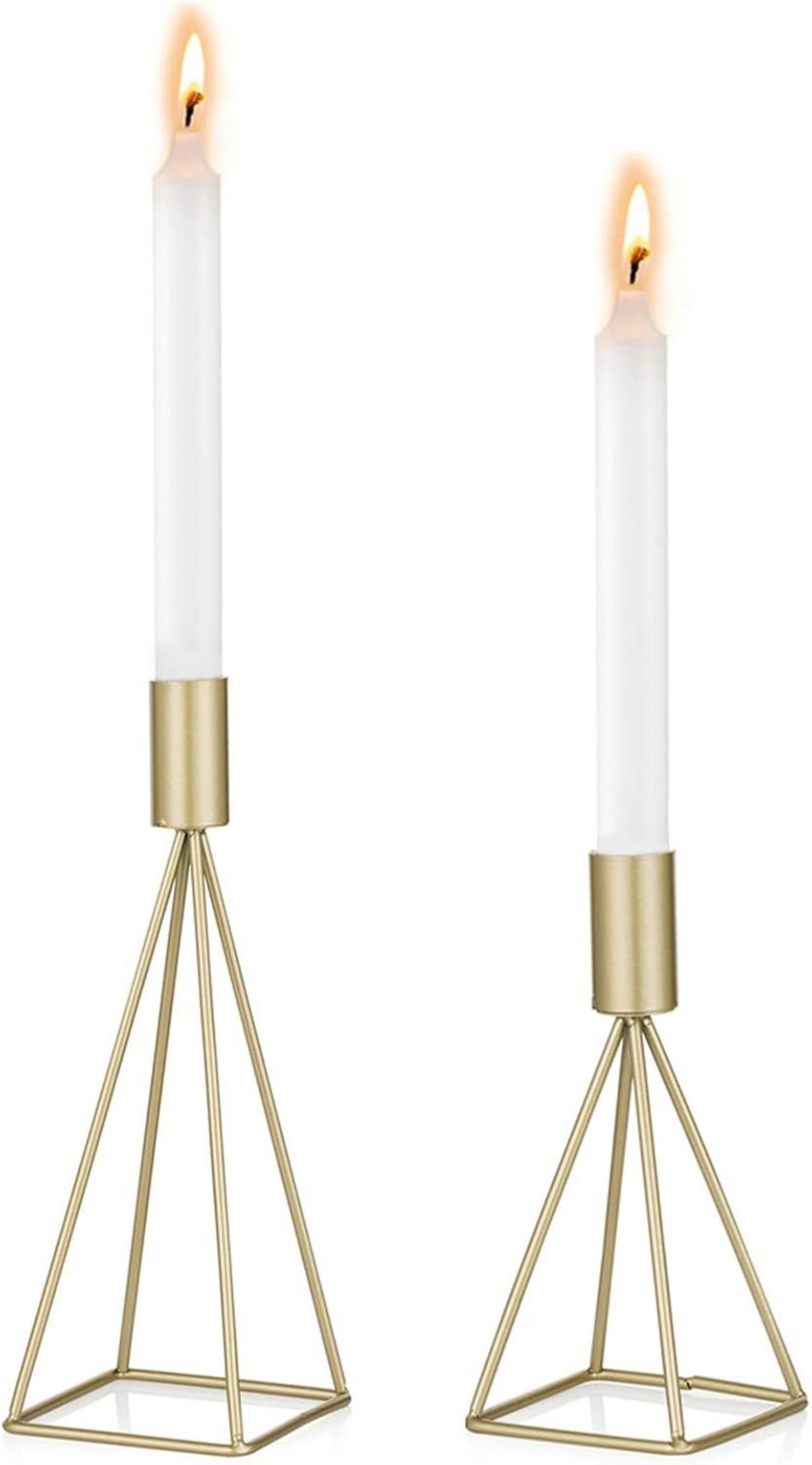 Vintage Metall Kerzenständer Set, 2er Kerzenhalter Gold Sziqiqi