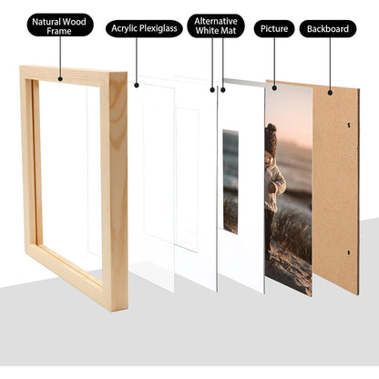 Bilderrahmen 20x25 Naturholz Acrylglas 10x15/13x18 20x25