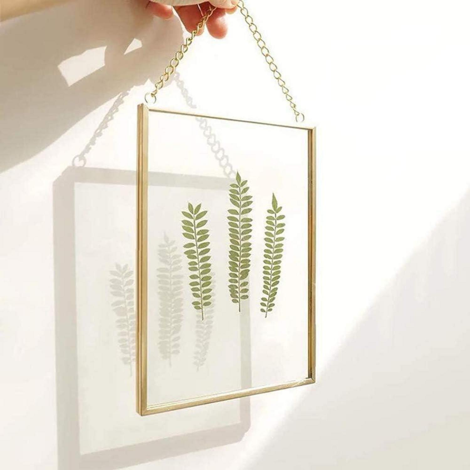 25x20cm Bilderrahmen Kupfer Messing Glas Fotorahmen Gold Geometrisch