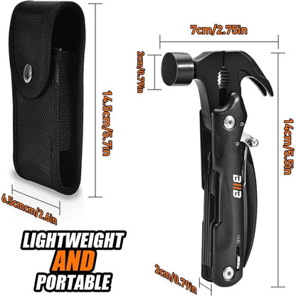 BIIB Multitool Hammer 12-in-1 Camping Geschenk für Männer