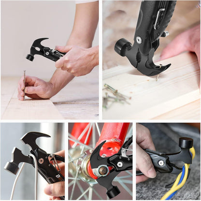 BIIB Multitool Hammer 12-in-1 Camping Geschenk für Männer