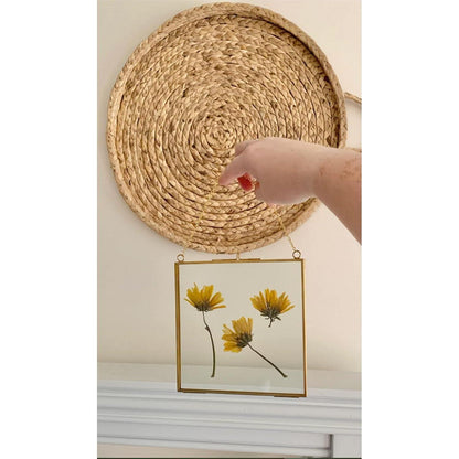 20x20cm Kupfer Messing Glas Bilderrahmen Gold Geometrisch