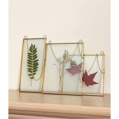 20x20cm Kupfer Messing Glas Bilderrahmen Gold Geometrisch