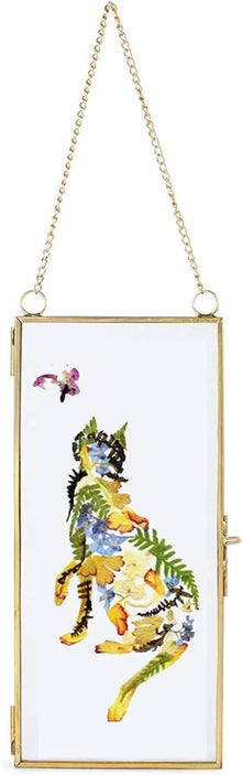 Bilderrahmen Glas Messing Gold Geometrisch Pflanze Clip Kunstwerk