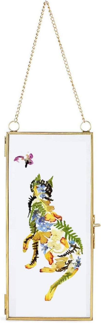 Bilderrahmen Glas Messing Gold Geometrisch Pflanze Clip Kunstwerk