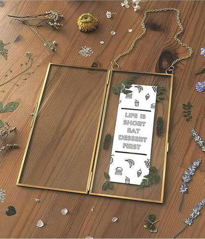 Bilderrahmen Glas Messing Gold Geometrisch Pflanze Clip Kunstwerk