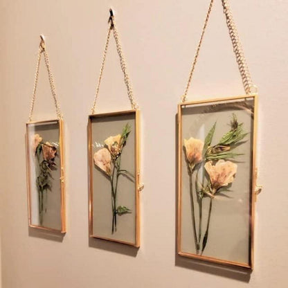 Goldener Glas Bilderrahmen 10x22cm Geometrisches Design Display Halter